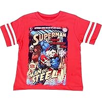 Superman The Man Of Steel Comic Book Print Boys Red T-Shirt