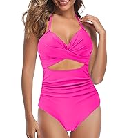 Girls Swimsuits Size 8 Women's Swimsuit Dress Sexy Cut Out Swimsuit with Waistband High Waist Front Lace Up Sw