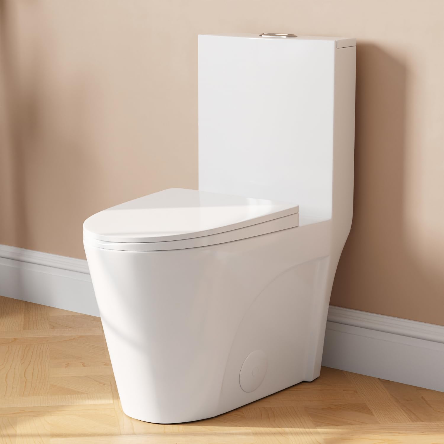 DeerValley Toilet, Elongated One Piece Toilet for Bathrooms, Comfortable Chair Seat Height 17