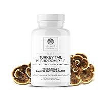 Turkey Tail Mushroom Capsules - Turkey Tail Mushroom Supplement for Immunity & Gut Health - Elite Formula with Lion's Mane, Chaga, Reishi & Maitake