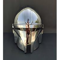 Mandalorian Steel Helmet Cosplay Prop Star Wars Movie Helmet for LARP / Roleplay