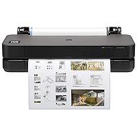 HP DesignJet T230 Large Format 24-inch Plotter Color Printer, Includes 2-Year Warranty Care Pack (5HB07H), Black