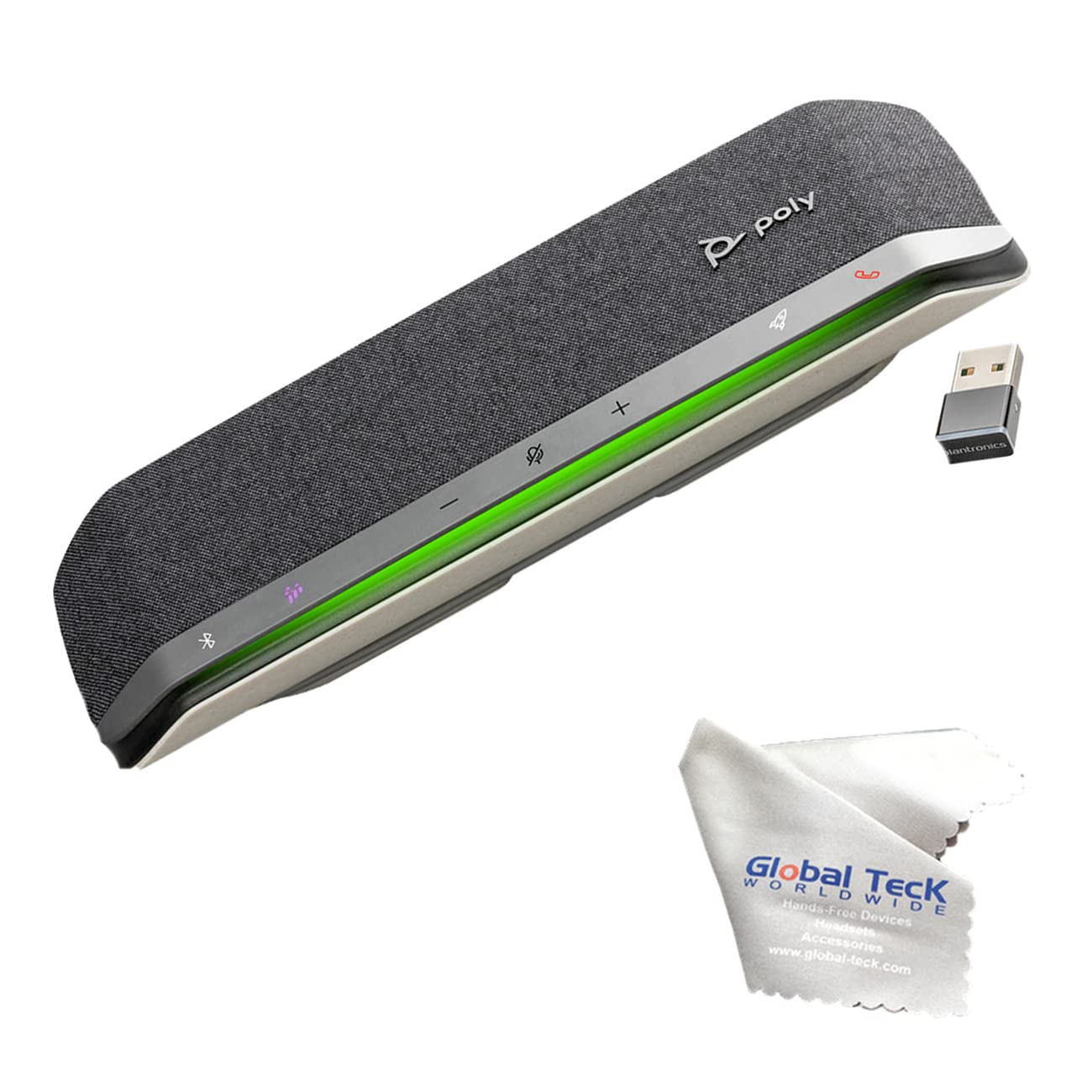 GTW Bundle with Poly Sync 40+ Teams USB-A/C Speakerphone, Bluetooth dongle, Microfiber Cloth, for Streaming Voice/Video, Distance Learning, Remote ...