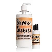 24 Hour Skin Therapy Lotion, Brown Sugar Fragrance, Full Body Moisturizer, w/ Aloe Vera, Paraben Free, Made in USA, 16 oz bottle + 2 oz travel size