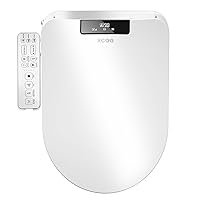 Smart Bidet Toilet Seat,Panel and Remote Dual Control,Elongated Toilet Seat Slow Close,Electric Heated Bidet with Dryer,Bidet Toilet Seat Warm Water,Night Light Toilet Seat with Bidet,LED Screen