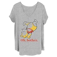 Disney Women's Winnie The Pooh Oh Bother Bear Junior's Plus Short Sleeve Tee Shirt
