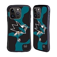 Head Case Designs Officially Licensed NHL Cow Pattern San Jose Sharks Hybrid Case Compatible with Apple iPhone 15 Pro