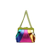 Valmiera Women's Rainbow Striped Faux Leather Medium Handbag | Shoulder bag R1188
