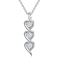 Sterling Silver 1/5 cttw Natural Diamonds Heart Necklace for Women,Diamond Heart Jewelry Gift for women,girlfriend(I2-I3 Clarity)