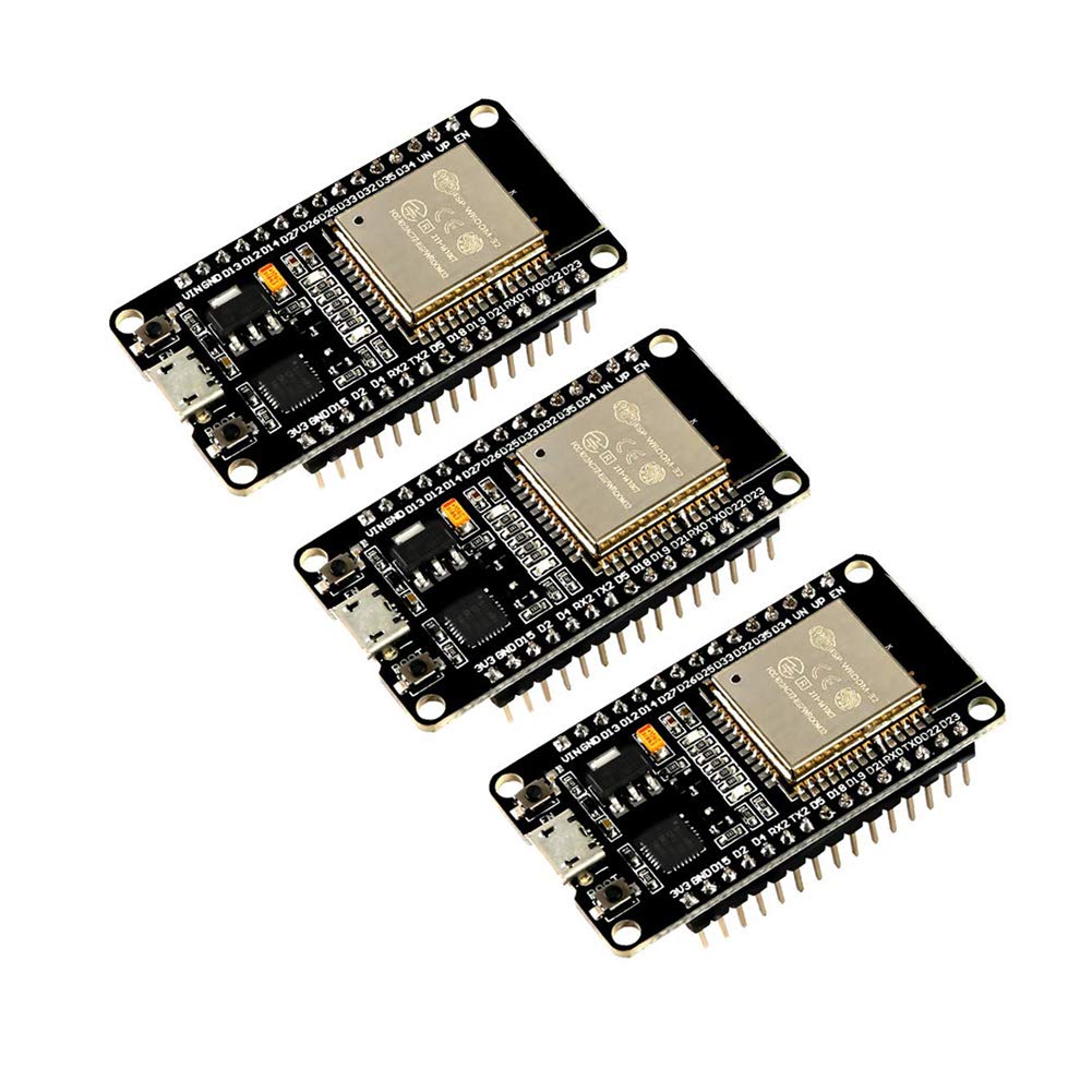 ESP-WROOM-32 ESP32 ESP-32S Development Board 2.4GHz Dual-Mode WiFi + Bluetooth Dual Cores Microcontroller Processor Integrated with Antenna RF AMP Filter AP STA Compatible with Arduino IDE (3PCS)