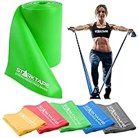 Resistance Bands Bundle. 5 Bands Set and 8 Yard Band Physical Therapy Professional. Non-Latex Elastic Exercise Fitness Workout Band for Pilates, Rehab, Yoga, Pilates, Training. Medium Green