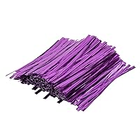 Restaurantware Bag Tek 4 Inch Twist Ties For Treat Bags 500 Durable Coffee Bag Ties - Flexible Metal Wire Inside Purple Plastic Bag Twist Ties Won't Break Or Snap For Bread Bags Or Snack Bags