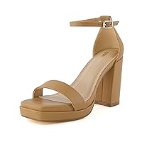 CUSHIONAIRE Women's Grammy one band block heel platform sandal +Memory Foam, Wide Widths Available