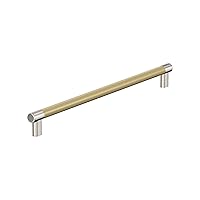 Amerock BP54041PNBBZ | Polished Nickel/Golden Champagne Appliance Pull | 18 inch (457mm) Center-to-Center Cabinet Handle | Esquire | Furniture Hardware