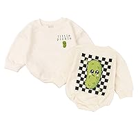 Little Pickle Baby Romper - Newborn Pickle Boy Girl Outfit Vegan Infant Sweatshirt Vegetable Clothes Shower Gift