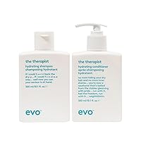 EVO The Therapist Hydrating Shampoo & Conditioner - Hydrates, Strengthen and Softens Whilst Improving Shine - Protects Colour Treated Dry Hair, Helps to Detangle - 300ml / 10.1fl.oz