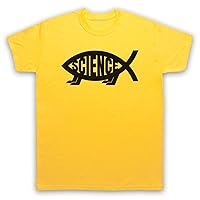 Men's Science Jesus Fish Atheist Symbol Logo T-Shirt