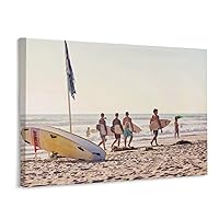 Posters Surfers Beach Wall Art California Landscape Art Posters Summer Coastal Landscape Art Posters Canvas Art Poster Picture Modern Office Family Bedroom Living Room Decorative Gift Wall Decor 12