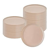 Restaurantware Moderna 6.3 Inch Premium Disposable Plates 200 Round Plastic Plates For Parties - Durable Heavy-duty Light Pink Plastic Dinner Plates For Warm And Cold Foods Ideal For Cafes