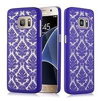 – Mandala Hard Cover Slim Case Works with Samsung Galaxy S7 Paisley Henna - Etui Skin Protection Bumper in Purple-Transparent