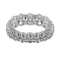 2.50 Ct Round Cut Diamond Eternity Wedding Band. Comfort Fit Ring in 14 kt White Gold