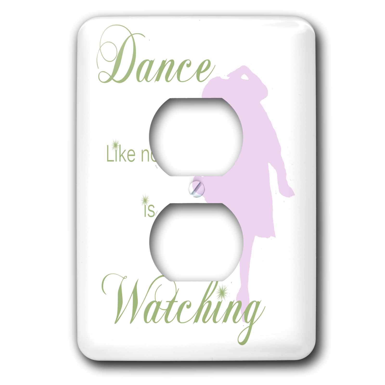 3dRose lsp_169557_6 Dance Like No One is Watching Ballerina in Pink Green Lettering Outlet Cover, Multicolor