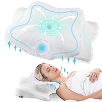 Cervical Pillow for Neck and Shoulder,Contour Memory Foam Pillow,Ergonomic Neck Support Pillow for Side Back Stomach Sleepers with Pillowcase