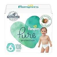 Pure Protection Diapers - Size 6, One Month Supply (108 Count), Hypoallergenic Premium Disposable Baby Diapers