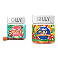 OLLY Teen Girl Multi Gummy, Kids Multivitamin Gummy Worms, Vitamins, Minerals, Immune Support, 35 & 45 Day Supply