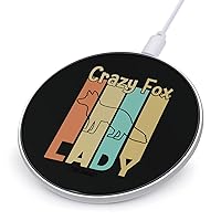Crazy Fox Lady Portable Fast Charging Pad 10W Round Charger with USB Cable for Travel Work