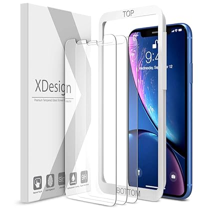 XDesign Compatible with iPhone 12 Screen Protector, iPhone 12 Pro Screen Protector - 3 Pack Tempered Glass Film for iPhone XR / 11/12 / 12 Pro 6.1 inch 9H Hardness/Installation Tray/Case Friendly