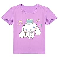 Child Cinnamoroll Short Sleeve Soft Crewneck Shirt Anime Pullover Tops for Boy Girl