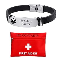 Personalized Silicone Medical Alert Food Allergy Awareness Bracelet,Name ICE Allergic Diease Customied Medic Identification Alarm Jewelry for Women Men