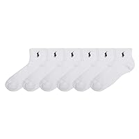 Polo Ralph Lauren womens Performance Cotton Ankle Socks - 6 Pair Pack - Breathable Mesh & Sport Cushioning
