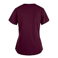 Vneck Shirts for Juniors Fall Summer Short Sleeve Loose Fit Long Work Scrub Tops Blouses Shirts Women 2024