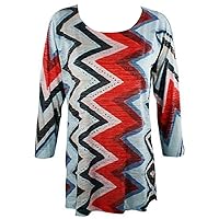 Vertical Zig-Zag, Crystal Highlighted, Scoop Neck Tunic