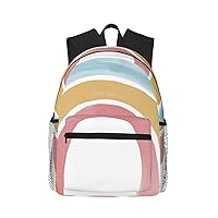Multicolor rainbow Printed Casual Backpack Travel Laptop Backpack Lightweight Daypack for Men Women