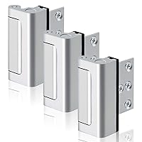3PACK Home Security Door Reinforcement Lock Childproof, Add High Security to Home Prevent Unauthorized Entry, Aluminum Construction Finish, Silver