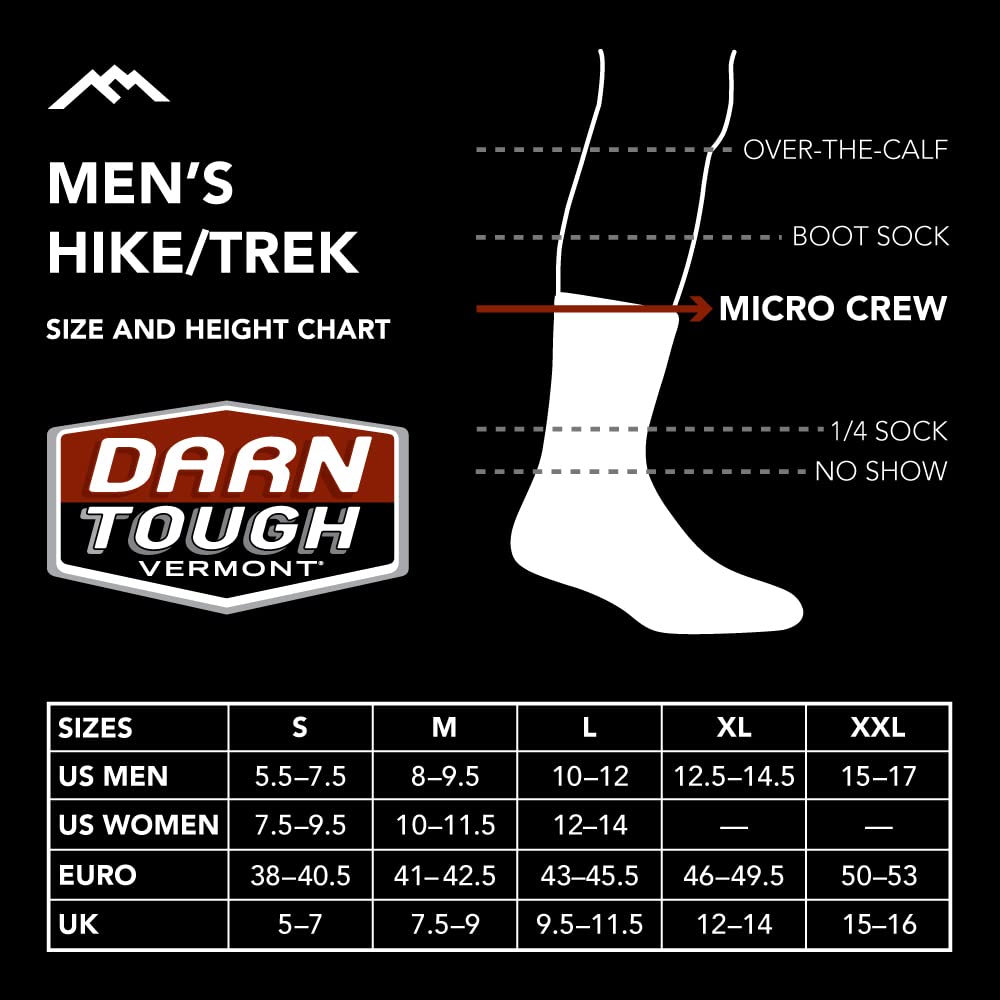Darn Tough Men's Fastpack Micro Crew Lightweight with Cushion Hiking Sock (Style 5012) -