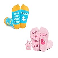 Zmart Crazy Rubber Duck Socks Cute Duck Gifts, Fun Duck Socks For Kids Socks For Teen Girls 7-10 Years