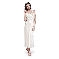 LilySilk Silk Nightgown for Women 22 Momme Mulberry Silk Maxi Fitted Dress Long Flowy for Spring Summer