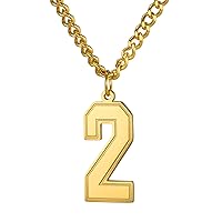 Number Necklace For Men Women, Custom Youth Baseball Necklaces with Numbers for Boys, Personalized Jersey Number Chain Sports Fans Pendant Soccer Football Basketball for Girls