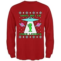 Old Glory Alien Take Me to Your Leader Ugly Christmas Sweater Mens Long Sleeve T Shirt