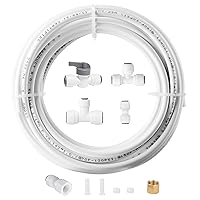 Ice Maker Water Line Kit - Food Grade Refrigerator/Fridge Water Line Kit,25FT 1/4In O.D.Water Line with Quick Fittings, for Adding a branch waterway on RO System