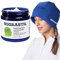 Basic Vigor Migrastil Soothing Neck and Shoulder Cream & MigraFreeze Deluxe Migraine Headache Hat Bundle