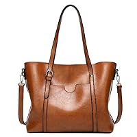 Women's Briefcase,Laptop Tote,Vintage Leather Tote Bag,Shoulder Work Bag,Oiled PU Leather Tote Bag,Ladies Messenger Briefcase
