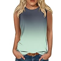 Summer Spring Workout Tank Tops for Women 2024 Sleeveless Plus Size Oversized Blouses Shirts Beach Clothes for Women