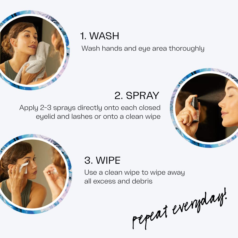 Avenova Eyelid and Eyelash Cleanser Spray - Pure Hypochlorous Acid, Gentle Everyday Lash Cleanser For Eye Irritation, 20mL (0.68oz)