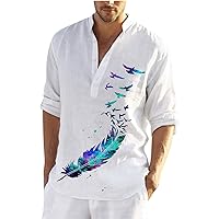 Hawaiian Shirts for Men - Long Sleeve Button-Down Funky Funny Tropical Hawaiian Shirts Casual Novelty Aloha Shirts