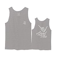 Front and Back Good Vibe Bones Hand Shaka Cool Vintage Hipster Graphic Men's Tank Top